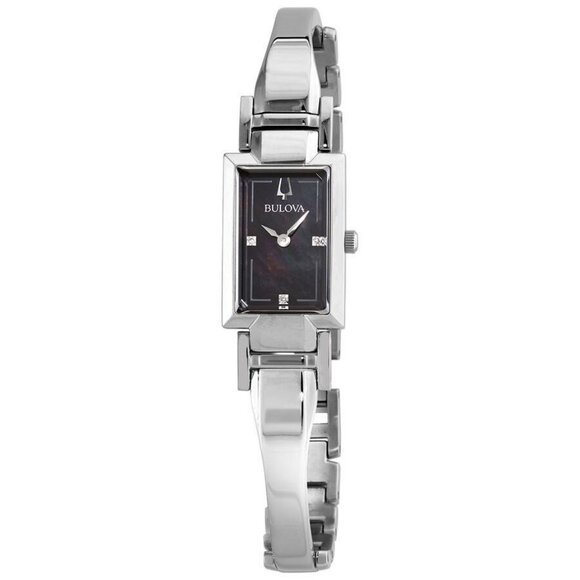 NWT Authentic Bulova Classic Quartz Black Mother of Pearl Dial Women's Watch - Picture 1 of 3